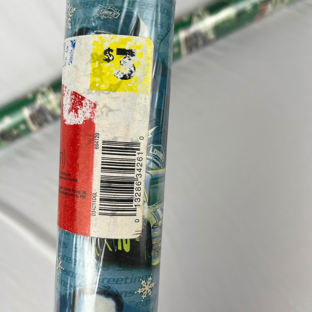 Y2K Jimmie Johnson NASCAR 48 Christmas Holiday Gift Wrapping Paper Roll 60ft NWT - Picture 5 of 9